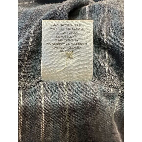 Billy Reid men’s short sleeve gray strip 1/4 button polo shirt size M #28-1798 - Picture 4 of 6